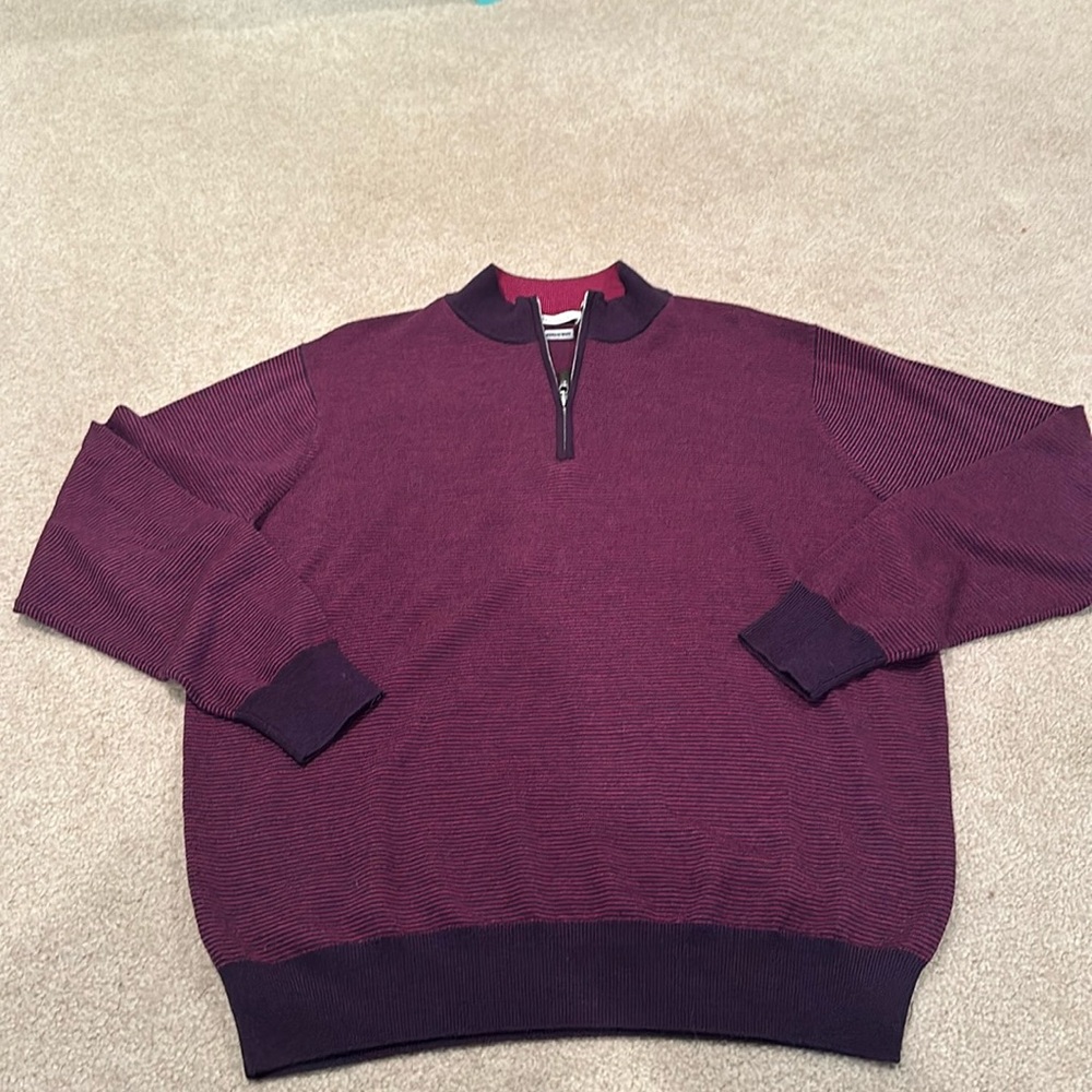 Peter millar striped quarter zip